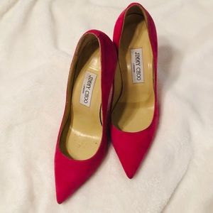 Pink suede Jimmy Choo 37 120mm